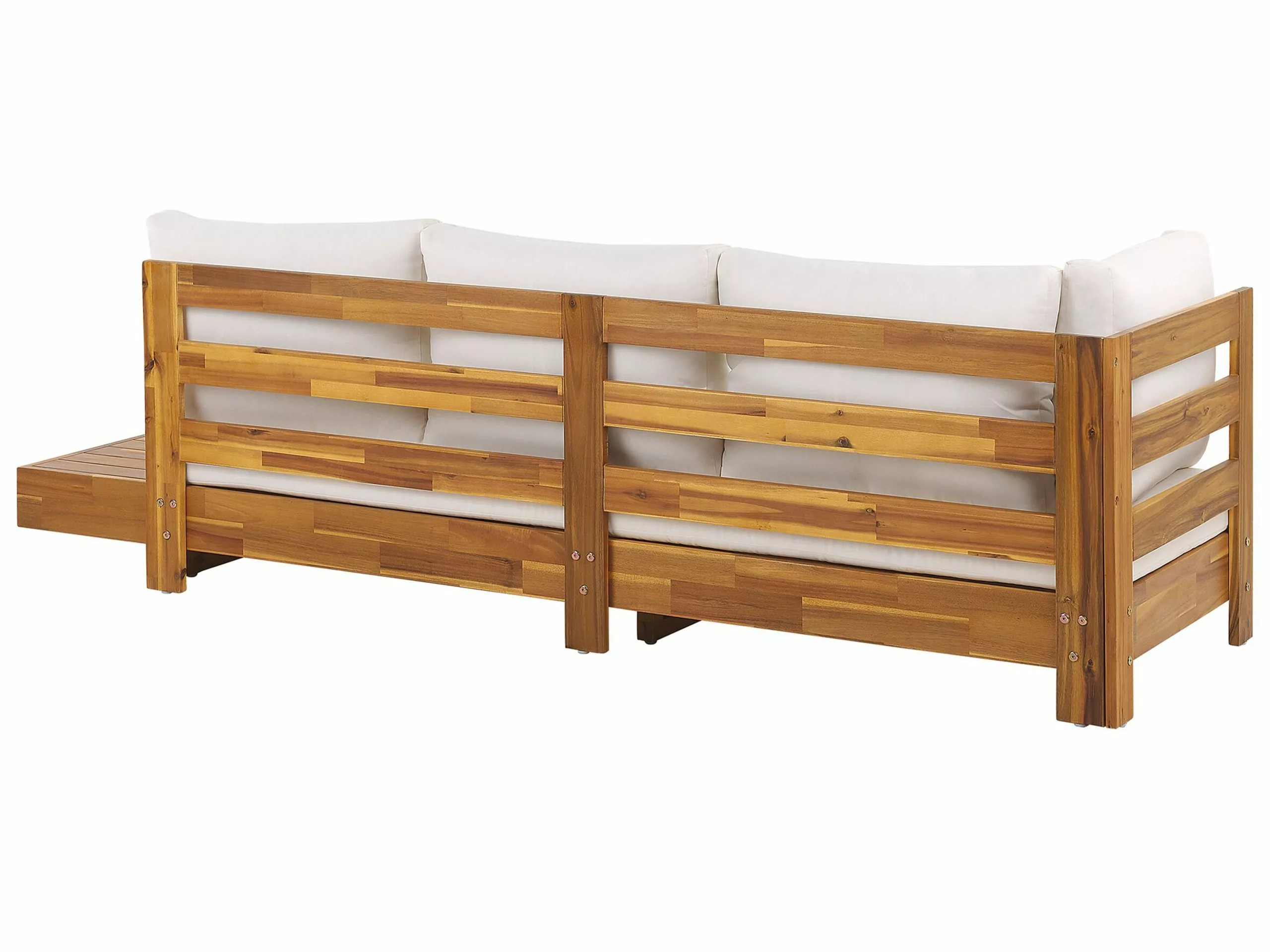 Beliani Zestaw Ogrodowy Drewno Akacjowe 5-osobowy Prawostronny Złamana Biel MARETTIMO - obrazek 10