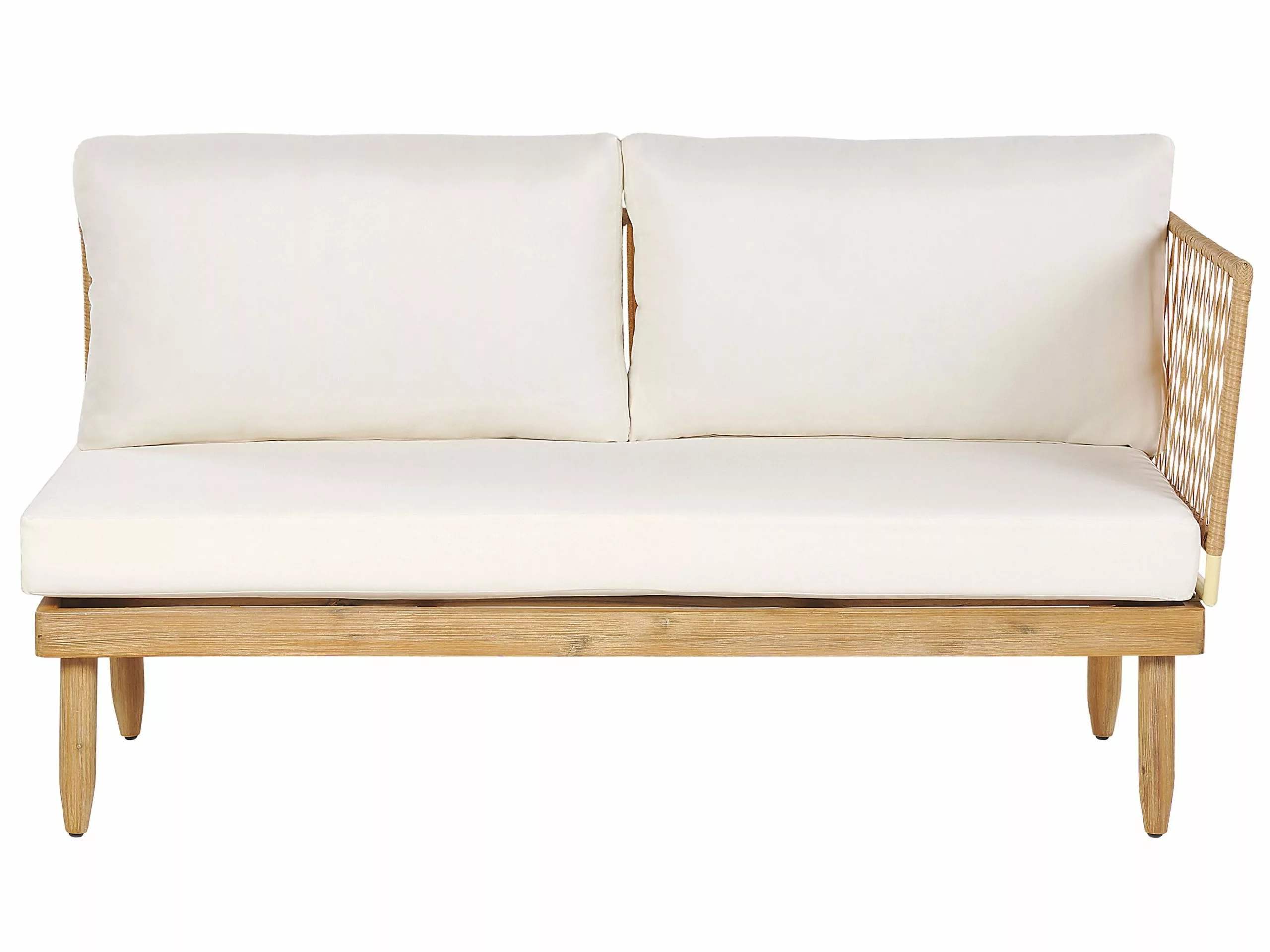 Beliani Zestaw Ogrodowy Drewno Akacjowe 4-osobowy Prawostronny Złamana Biel CREMONA - obrazek 9