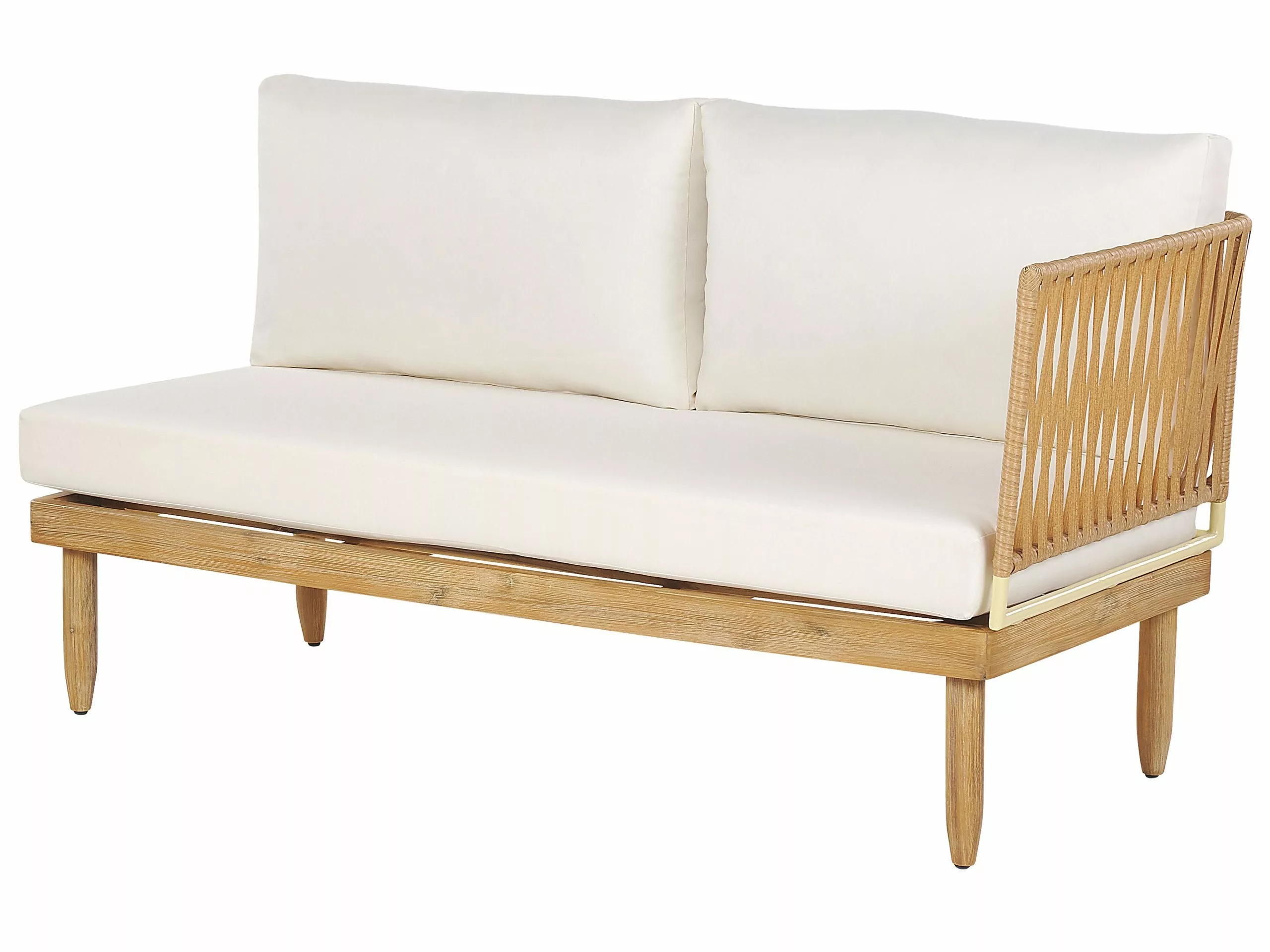 Beliani Zestaw Ogrodowy Drewno Akacjowe 4-osobowy Prawostronny Złamana Biel CREMONA - obrazek 10