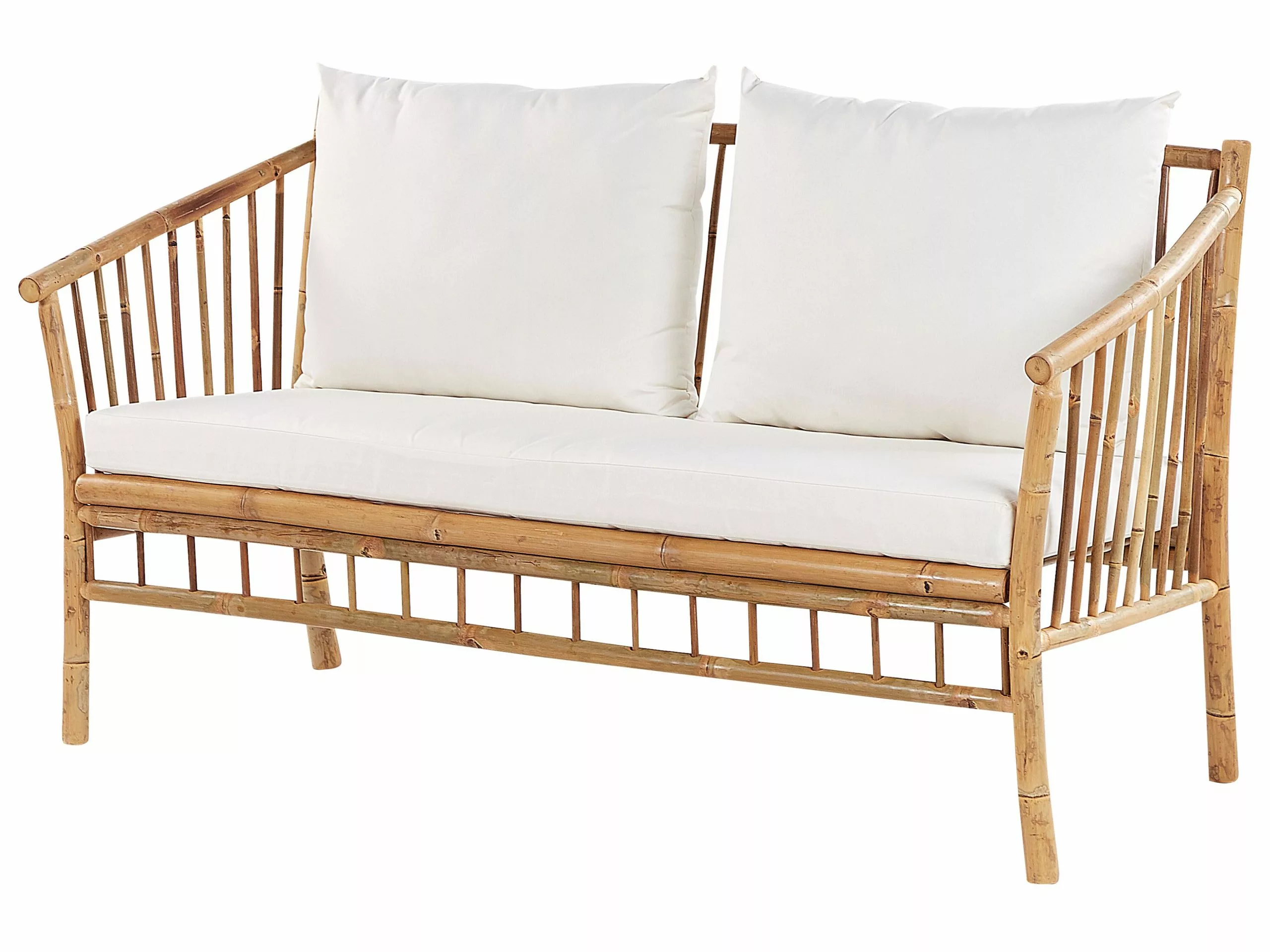 Beliani Zestaw Ogrodowy Bambusowy 4-osobowy Biały MAGGIORE - obrazek 4