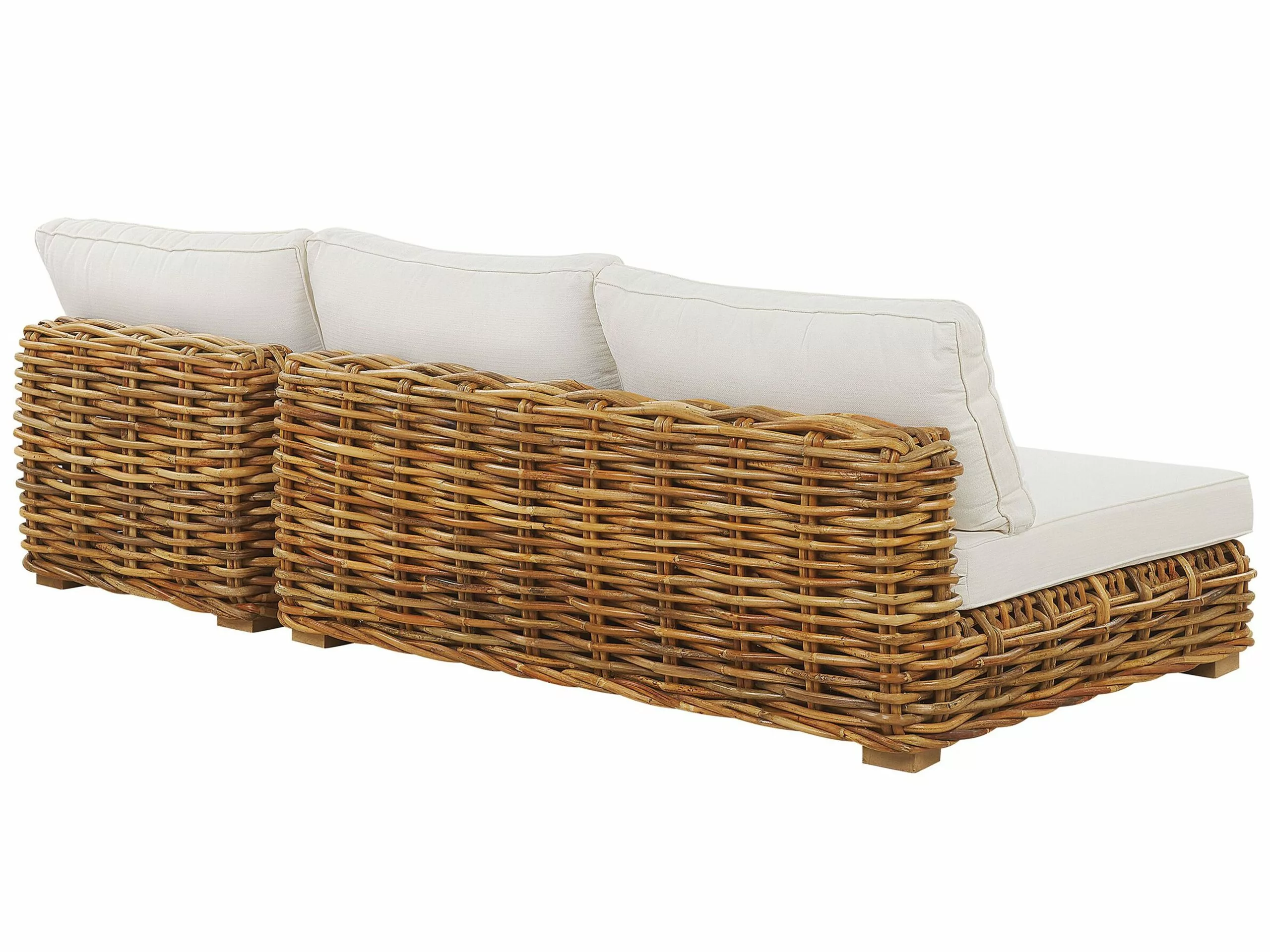 Beliani Zestaw Ogrodowy Rattanowy 4-osobowy Prawostronny Naturalny VARALLO - obrazek 10