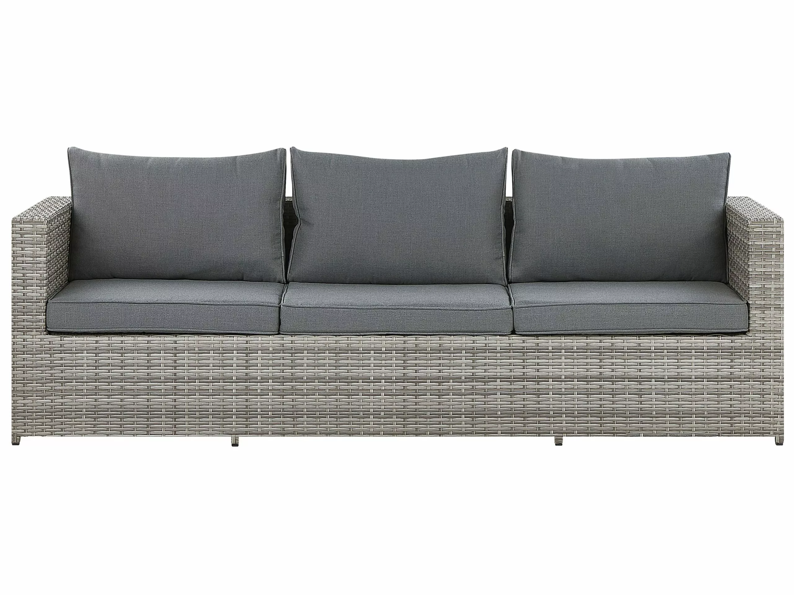 Beliani Zestaw Ogrodowy Z Technorattanu 5-osobowy Prawostronny Szary SABBIA - obrazek 8