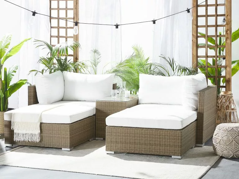 Beliani Zestaw Ogrodowy Z Technorattanu 2-osobowy Brązowy NOTO - obrazek 8