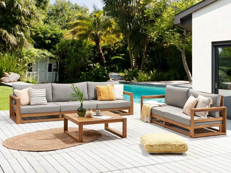 Beliani Zestaw Ogrodowy Drewniany 5-osobowy Jasny TIMOR II - obrazek 3