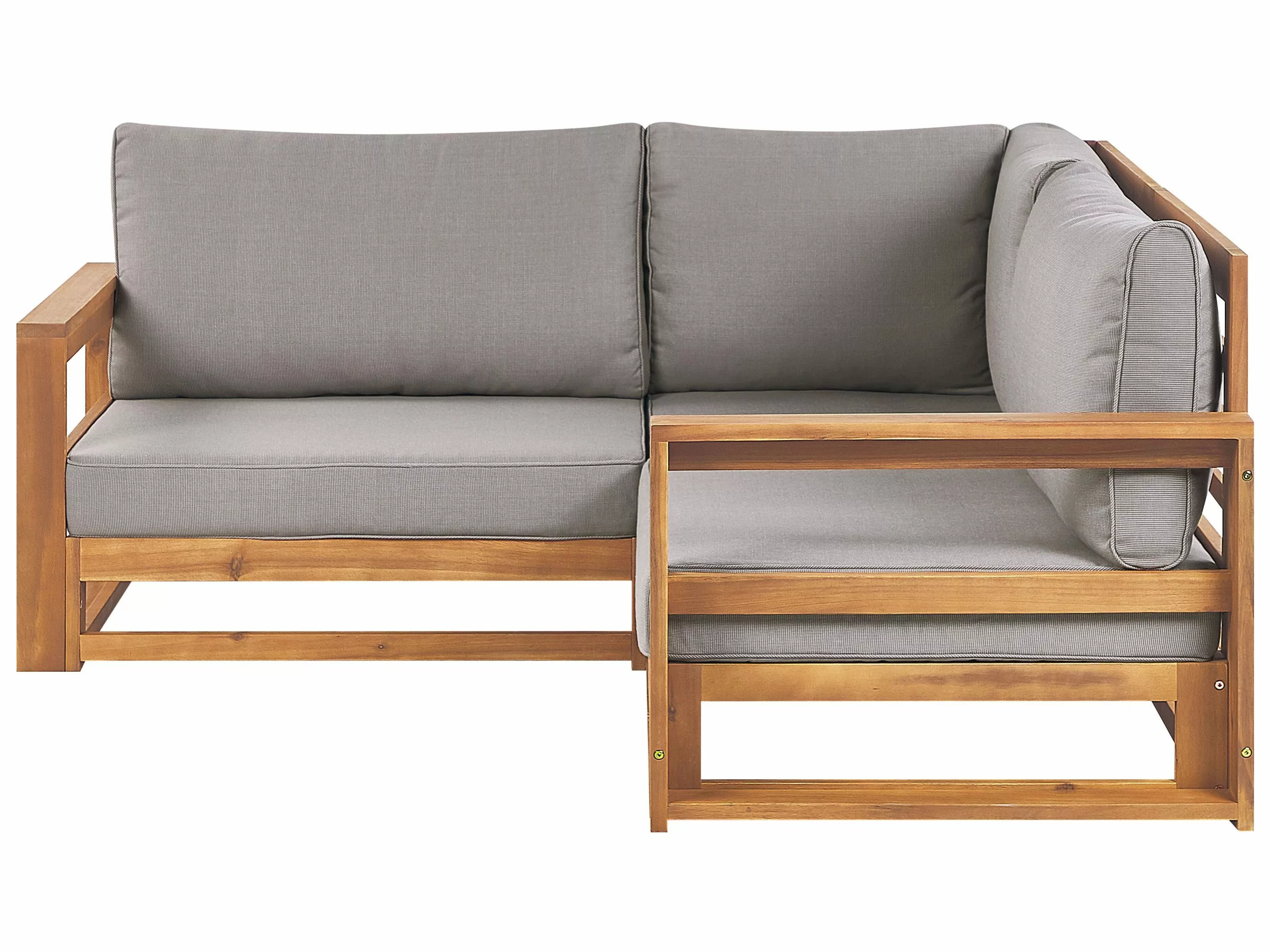 Beliani Sofa Ogrodowa 2-osobowa Narożna Jasna TIMOR II