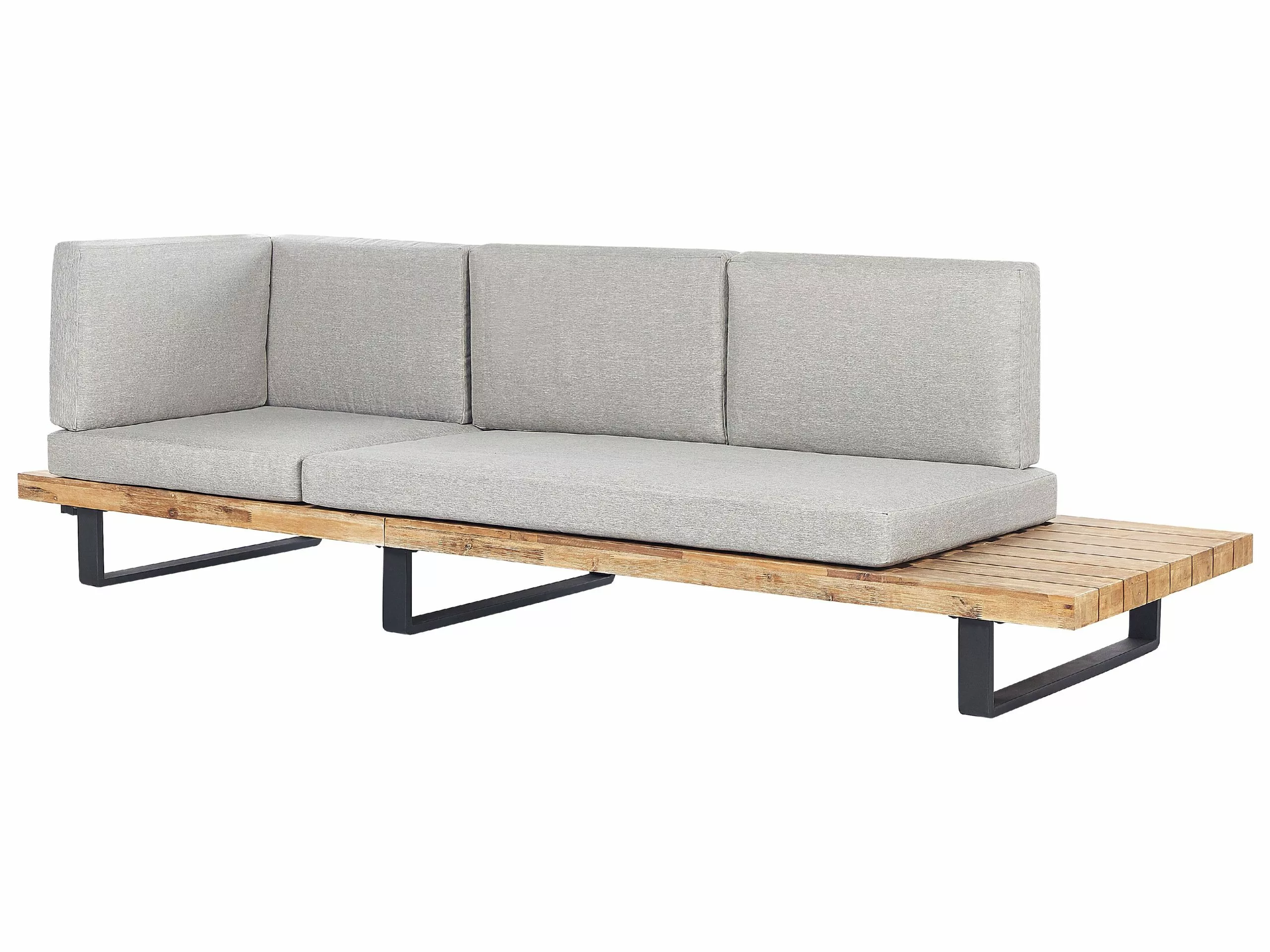 Beliani Zestaw Ogrodowy Drewniany 5-osobowy Jasnoszary MYKONOS II - obrazek 5