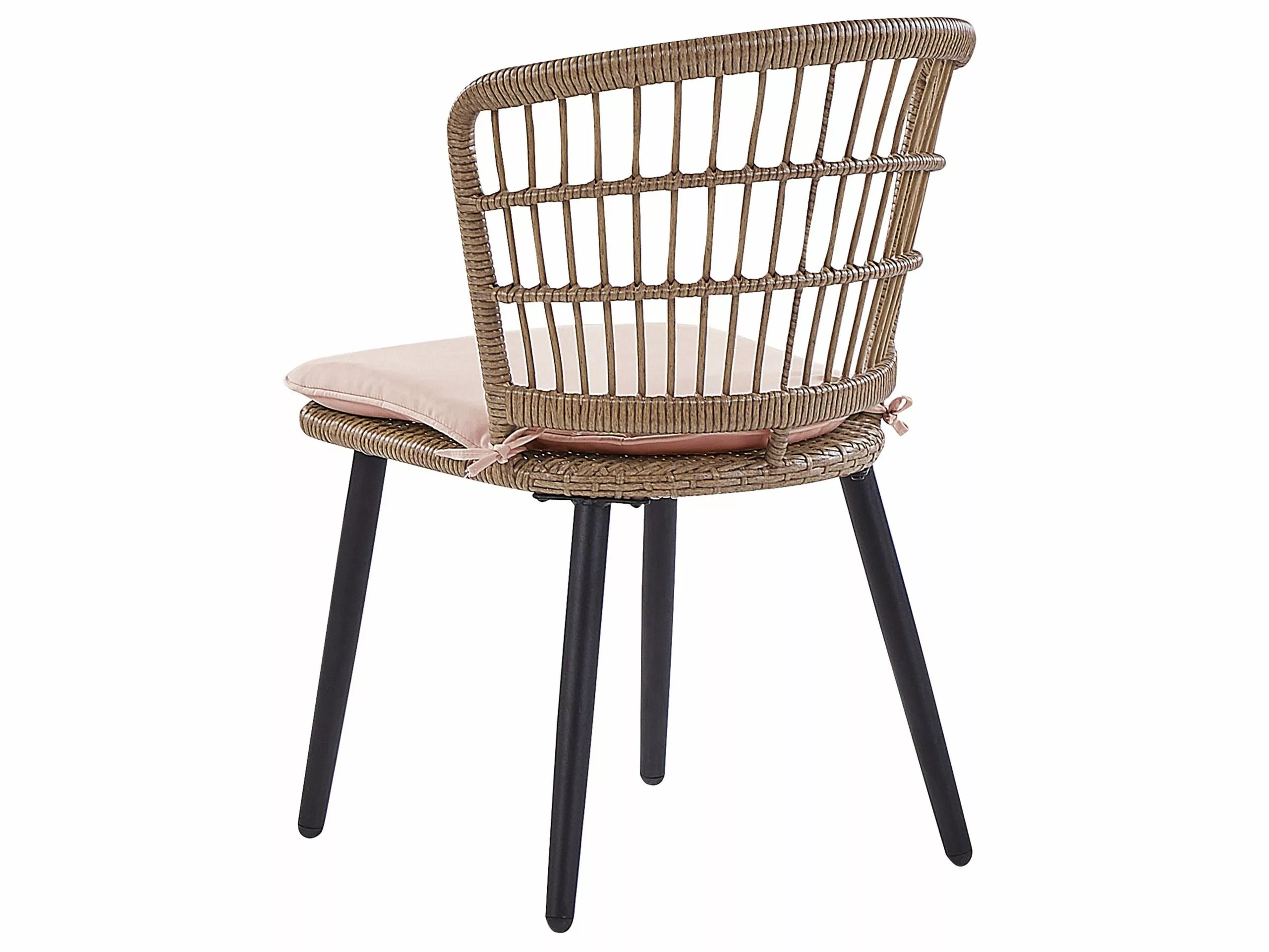 Beliani Zestaw Ogrodowy Z Technorattanu 6-osobowy Różowy ALIANO II - obrazek 6