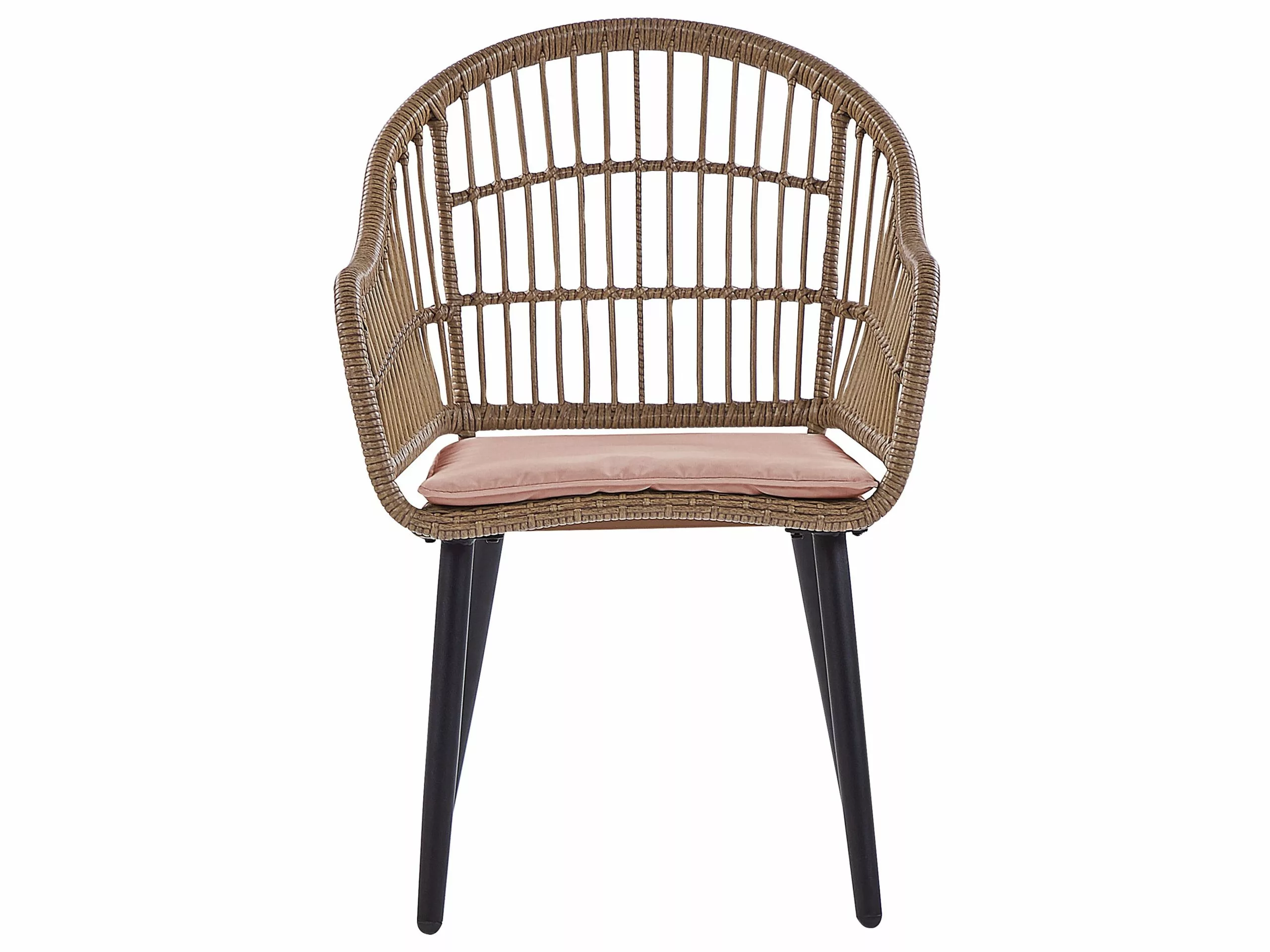 Beliani Zestaw Ogrodowy Z Technorattanu 6-osobowy Różowy ALIANO II - obrazek 7