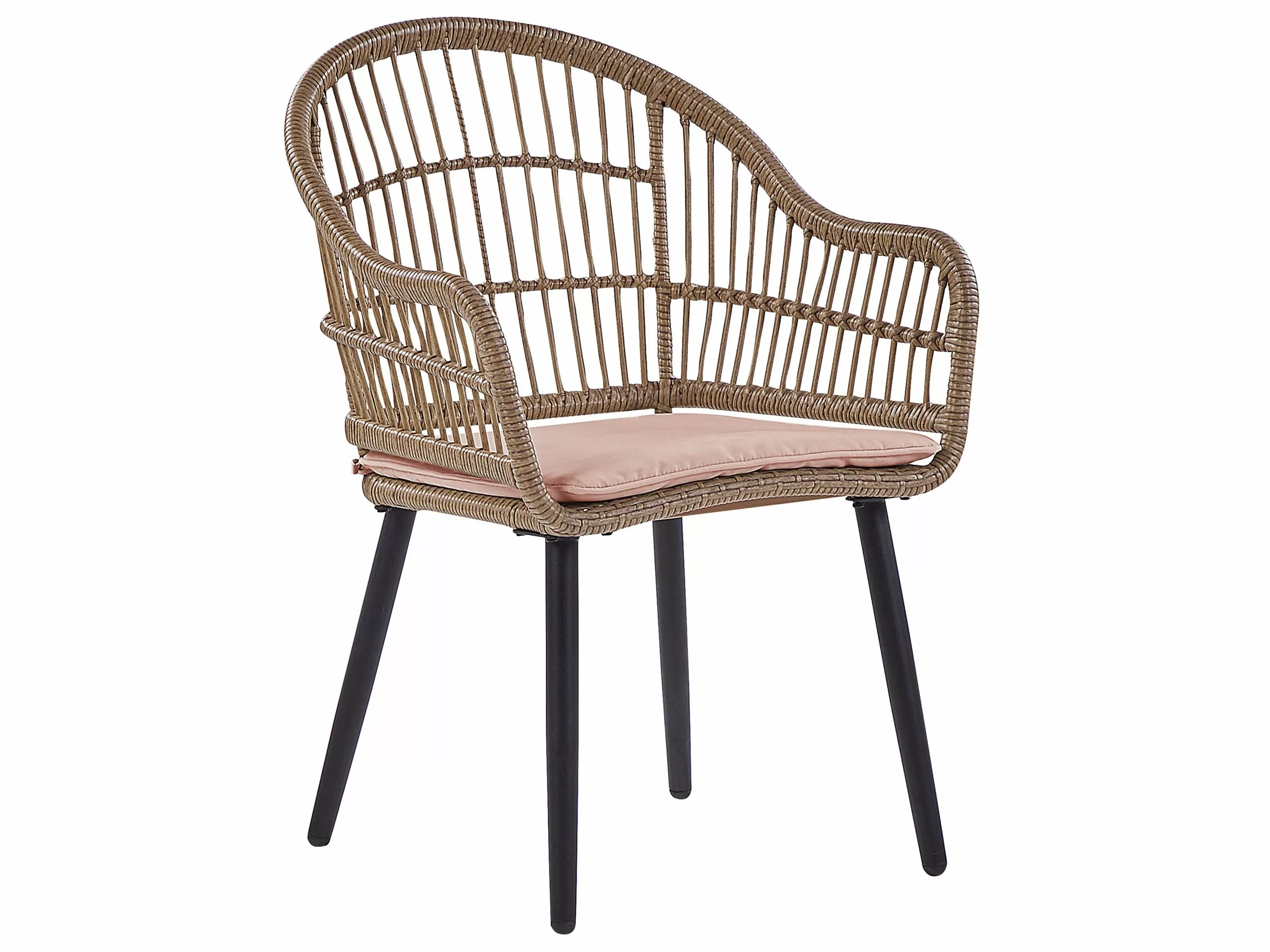 Beliani Zestaw Ogrodowy Z Technorattanu 6-osobowy Różowy ALIANO II - obrazek 8