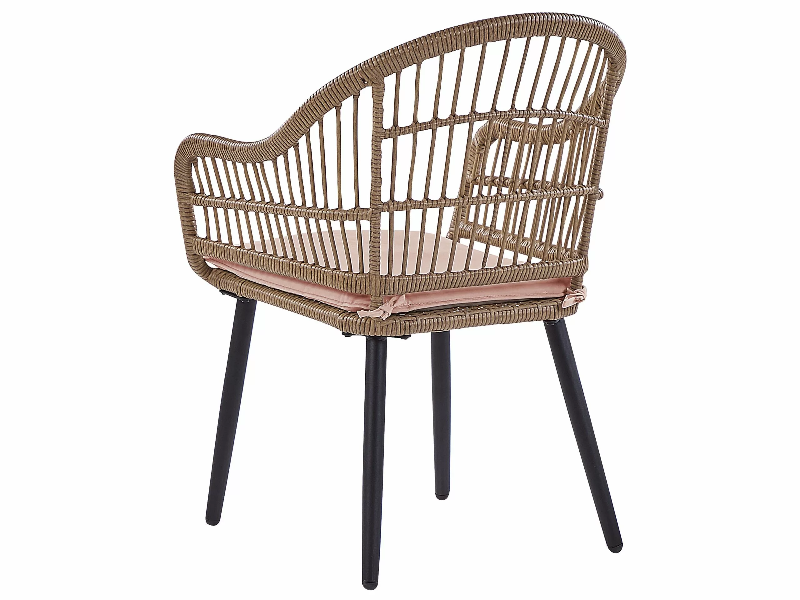 Beliani Zestaw Ogrodowy Z Technorattanu 6-osobowy Różowy ALIANO II - obrazek 9