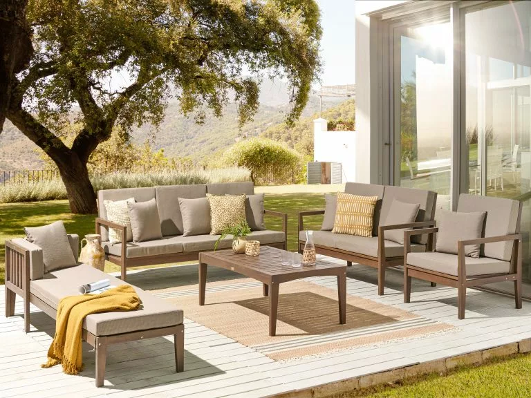 Beliani Zestaw Ogrodowy Drewniany 7-osobowy Ciemne Drewno PATAJA - obrazek 2