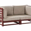 Beliani Sofa Ogrodowa Z Certyfikowanego Drewna 2-osobowa Mahoniowy Brąz TRANI