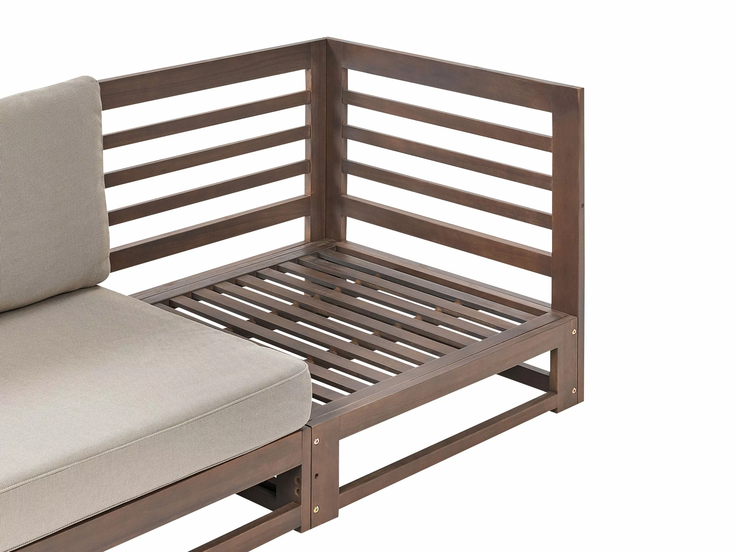 Beliani Sofa Ogrodowa Z Certyfikowanego Drewna 2-osobowa Ciemna TRANI - obrazek 3