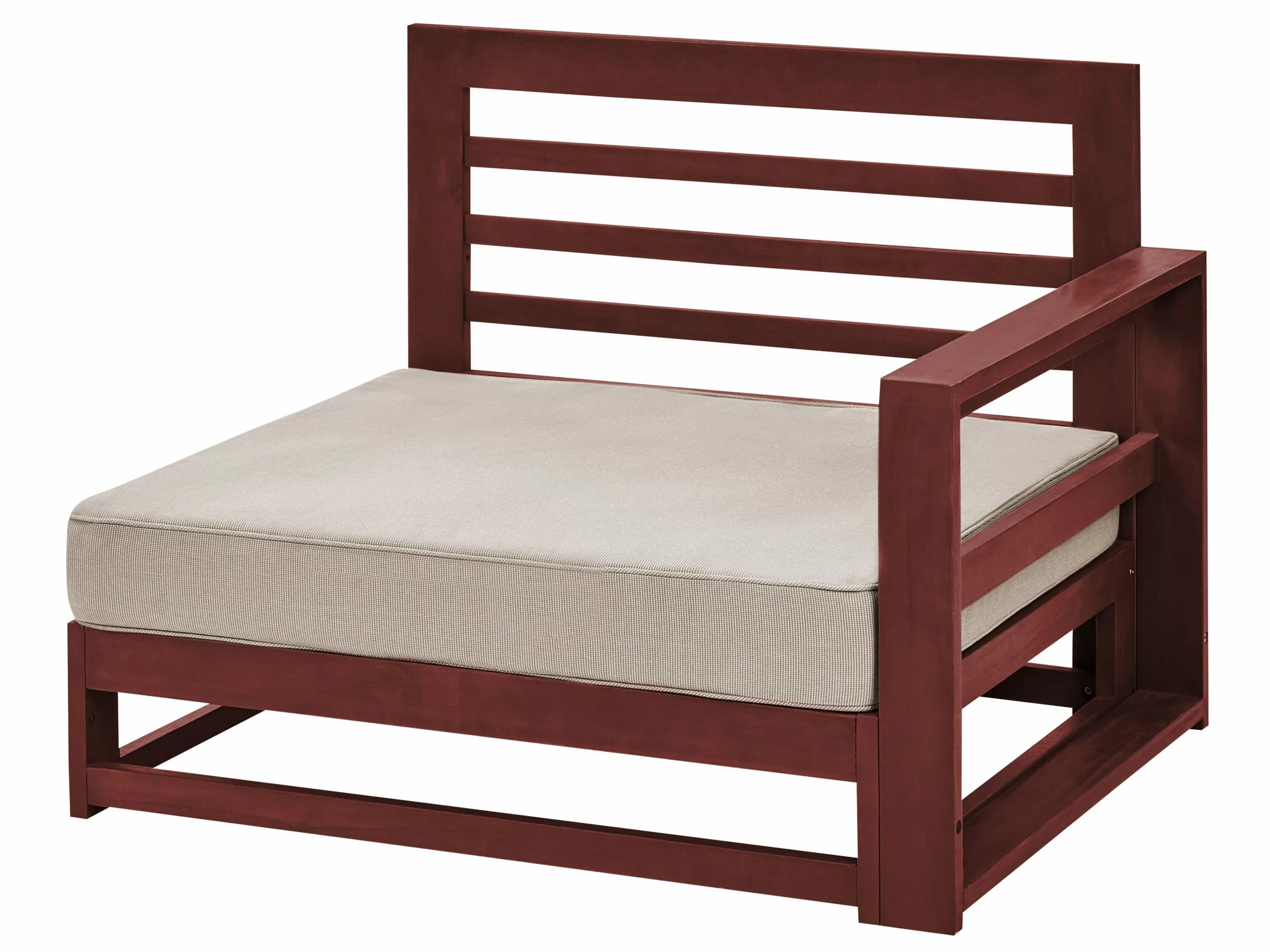 Beliani Zestaw Ogrodowy Z Certyfikowanego Drewna 4-osobowy Prawostronny Mahoniowy Brąz TIMOR II - obrazek 7