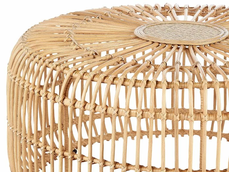 Beliani Stolik Ogrodowy Rattanowy Okrągły ⌀ 85 Cm Naturalny RANDAZZO - obrazek 3